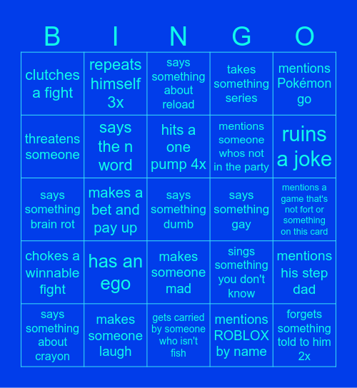 Phoenix Bingo Card