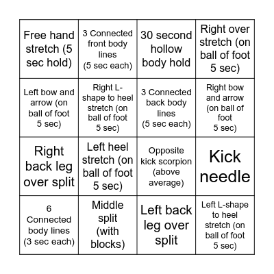Kinsley's Bingo Card Bingo Card