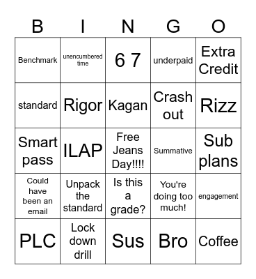 HCEA Bingo Card