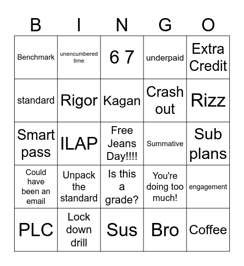 HCEA Bingo Card