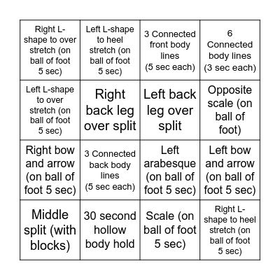 Camryn's Bingo Card Bingo Card