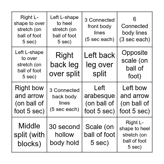 Camryn's Bingo Card Bingo Card