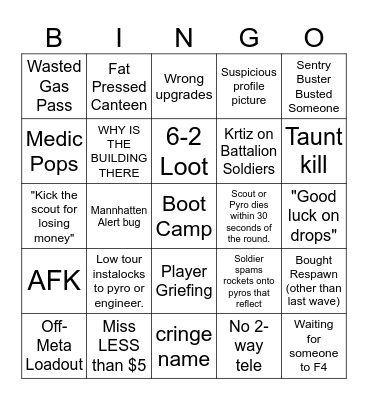 Binngo Up Bingo Card