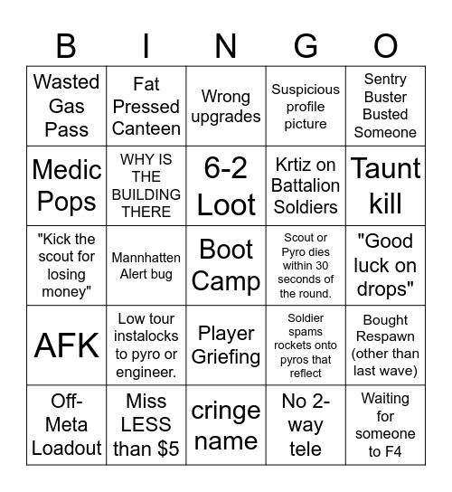 Binngo Up Bingo Card