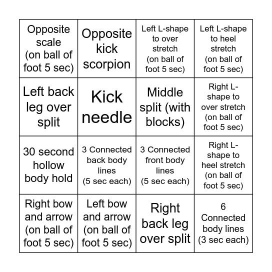 Miley's Bingo Card Bingo Card