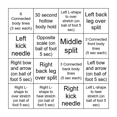 Emma Crew's Bingo Card Bingo Card
