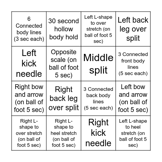 Emma Crew's Bingo Card Bingo Card