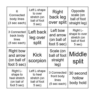 Sofia's Bingo Card Bingo Card