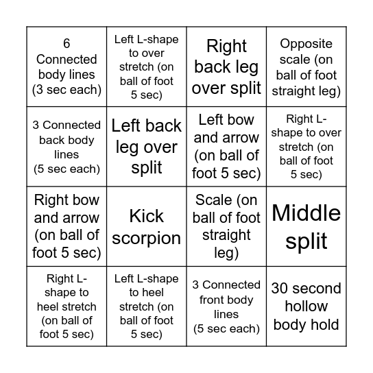 Sofia's Bingo Card Bingo Card