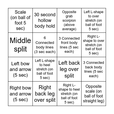 Briella's Bingo Card Bingo Card