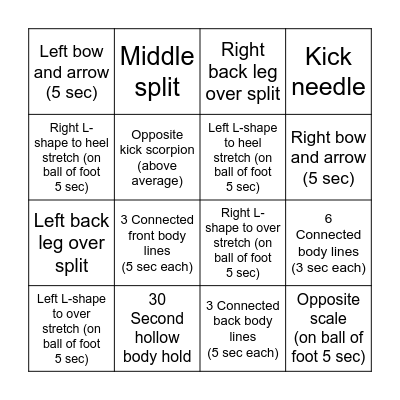 Michaela's Bingo Card Bingo Card