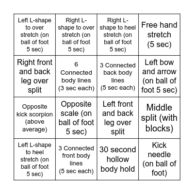 Aubree's Bingo Card Bingo Card