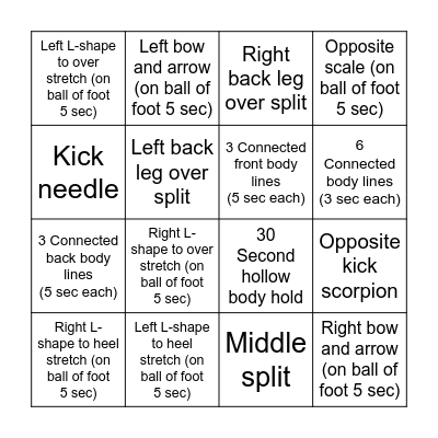 Haileigh's Bingo Card Bingo Card