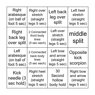 Aryia's Bingo Card Bingo Card