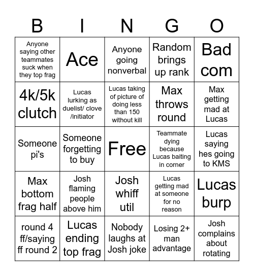 Val Bingo Card