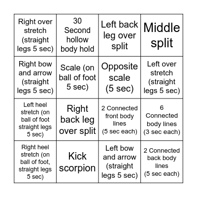 Ava's Bingo Card Bingo Card