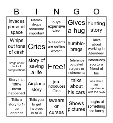 Timmerman Bingo Card