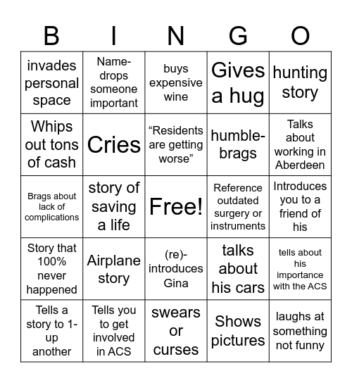 Timmerman Bingo Card