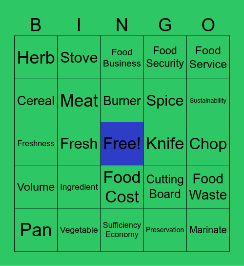 FOOD BIGGO Bingo Card
