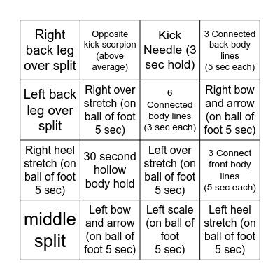 Nyelli's Bingo Card Bingo Card