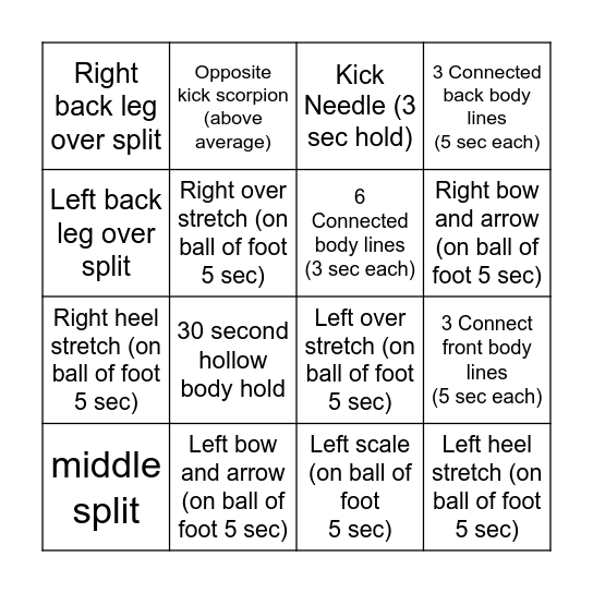 Nyelli's Bingo Card Bingo Card