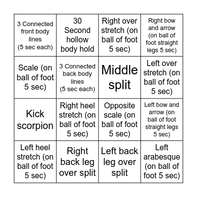 Sophia's Bingo Card Bingo Card