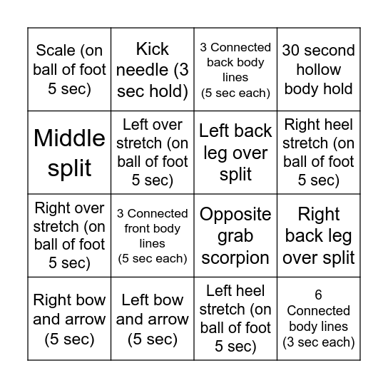 Kayleigh's Bingo Card Bingo Card