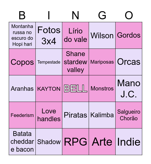 Bingo da Bell Bingo Card