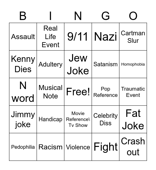 SOUTH PARK BINGO Card
