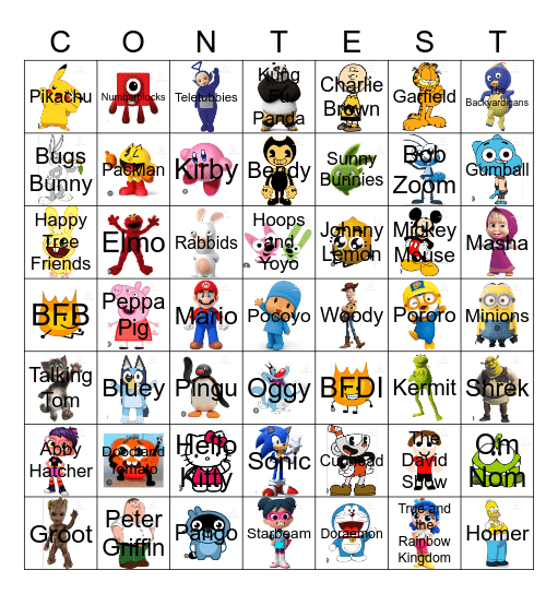 Imsuperdum0iq's Contestants Bingo Card