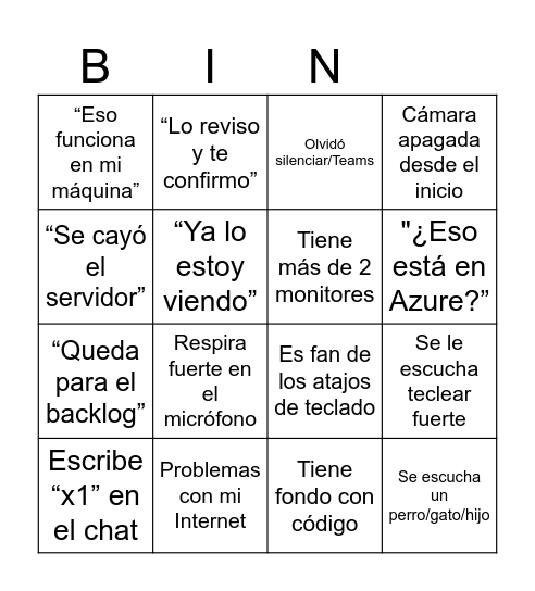 Bingo TI - Ecosistema Operaciones Bingo Card