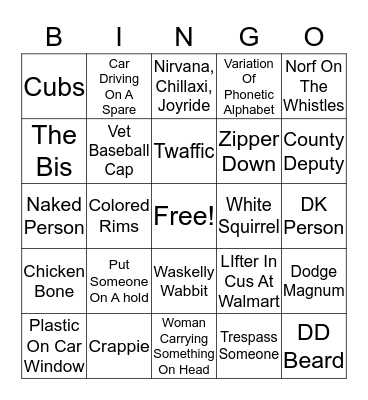 BC BONGO 6 Bingo Card