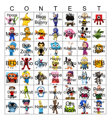 Imsuperdum0iq's Contestants Bingo Card