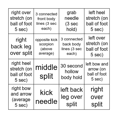 Ellie's Bingo Card Bingo Card