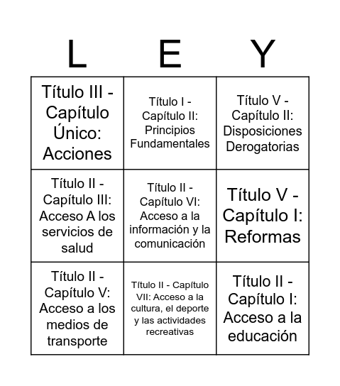 Bingo Ley 7600 Bingo Card