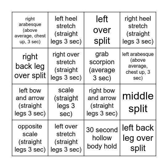 Brynley's Bingo Card Bingo Card