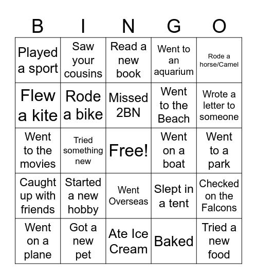 On the Holidays... Bingo Card