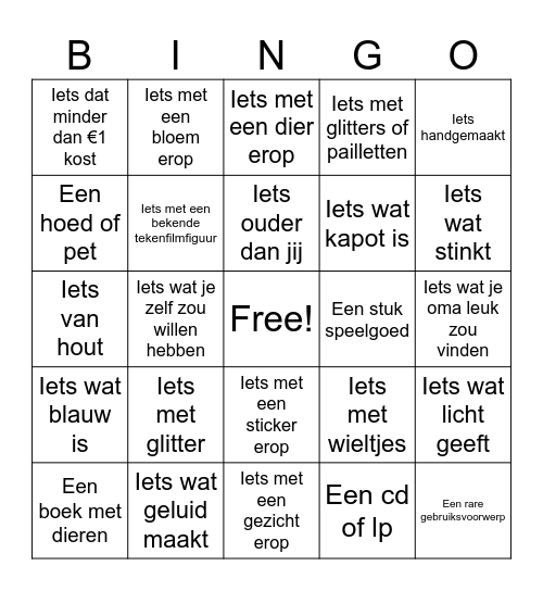 rommelmarkt bingo Card