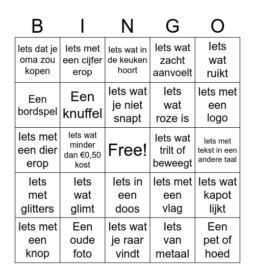 rommelmarkt bingo Card