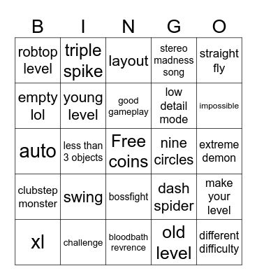 recent tab bingo Card