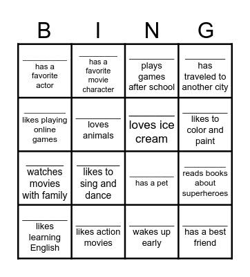 HUMAN Bingo Card