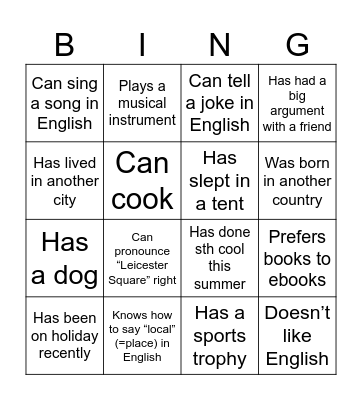 FIRST DAY BINGO Card