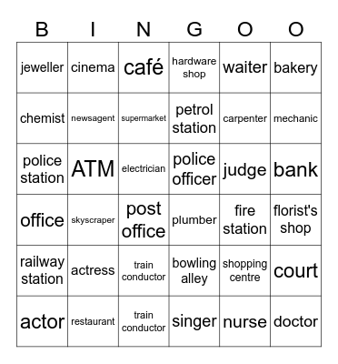 Jobs Bingo Card