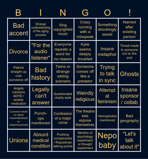 Bingo on Bingo on Bingo on Bingo Card