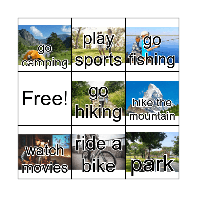 Free Time Bingo Card