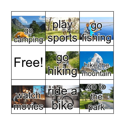 Free Time Bingo Card