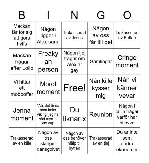 Viking bingo Card