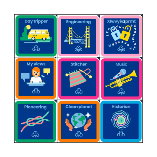 Guide Badges Bingo Card