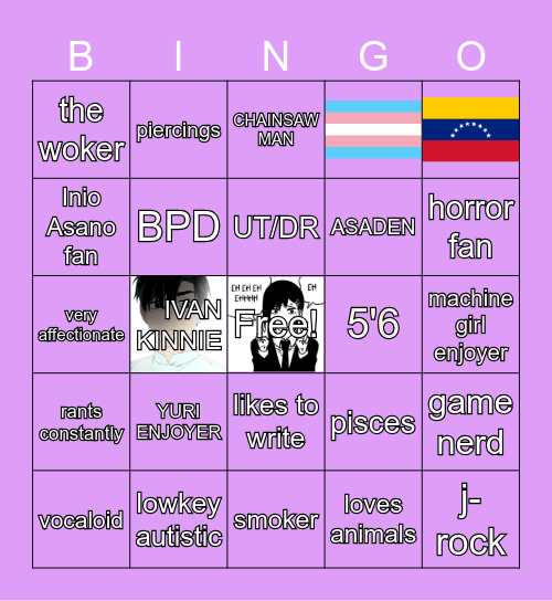 Aiko's Bingo Card