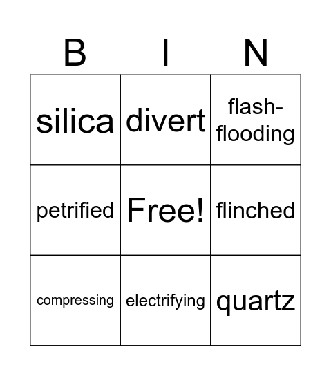 Thunderstorm Bingo Card